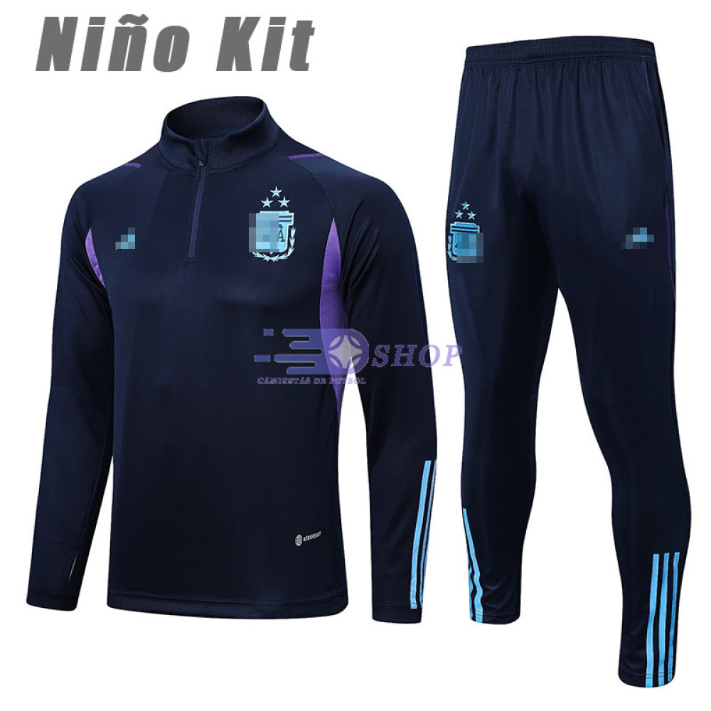 Sudadera De Entrenamiento Argentina Azul Marino 2023 Niño Kit