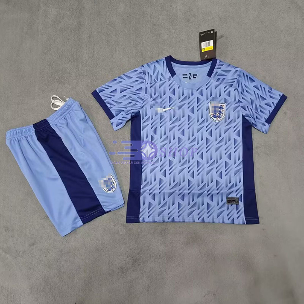 Camiseta Inglaterra 2023 2ª Equipación Copa Mundial Femenina Niño Kit