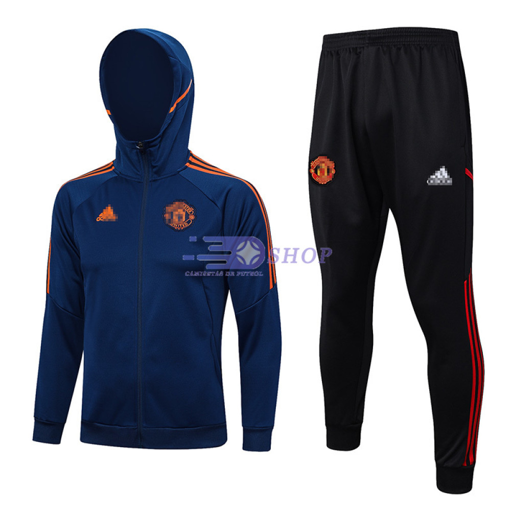 Chandal Manchester United Con Capucha Azul Oscuro 2023/2024