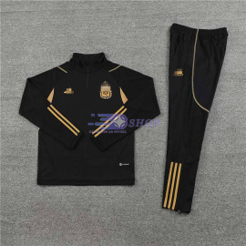 Sudadera de Entrenamiento Argentina Negro/Dorado 2023 Kit