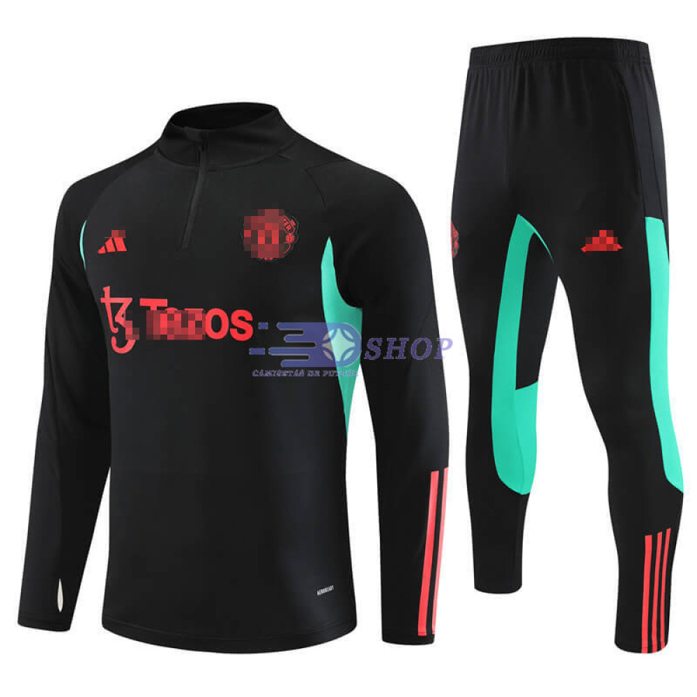 Sudadera de Entrenamiento Manchester United Negro/Verde 2023/2024 Kit