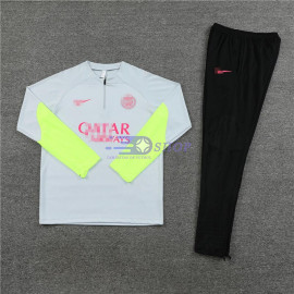 Sudadera de Entrenamiento PSG Gris/Verde Fluorescente 2023/2024 Kit