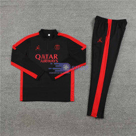 Sudadera de Entrenamiento PSG Negro/Rojo 2023/2024 Kit