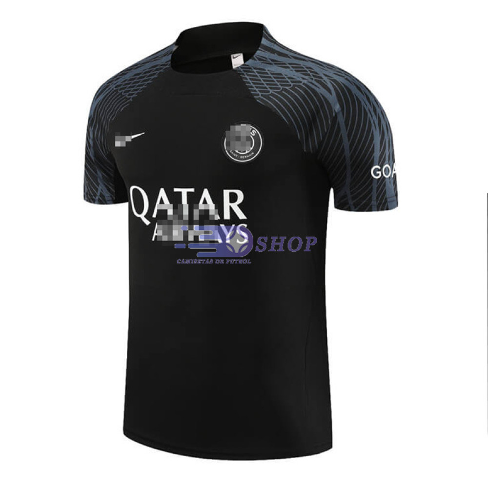 Camiseta de Entrenamiento PSG Negro Marca Blanco 2023/2024