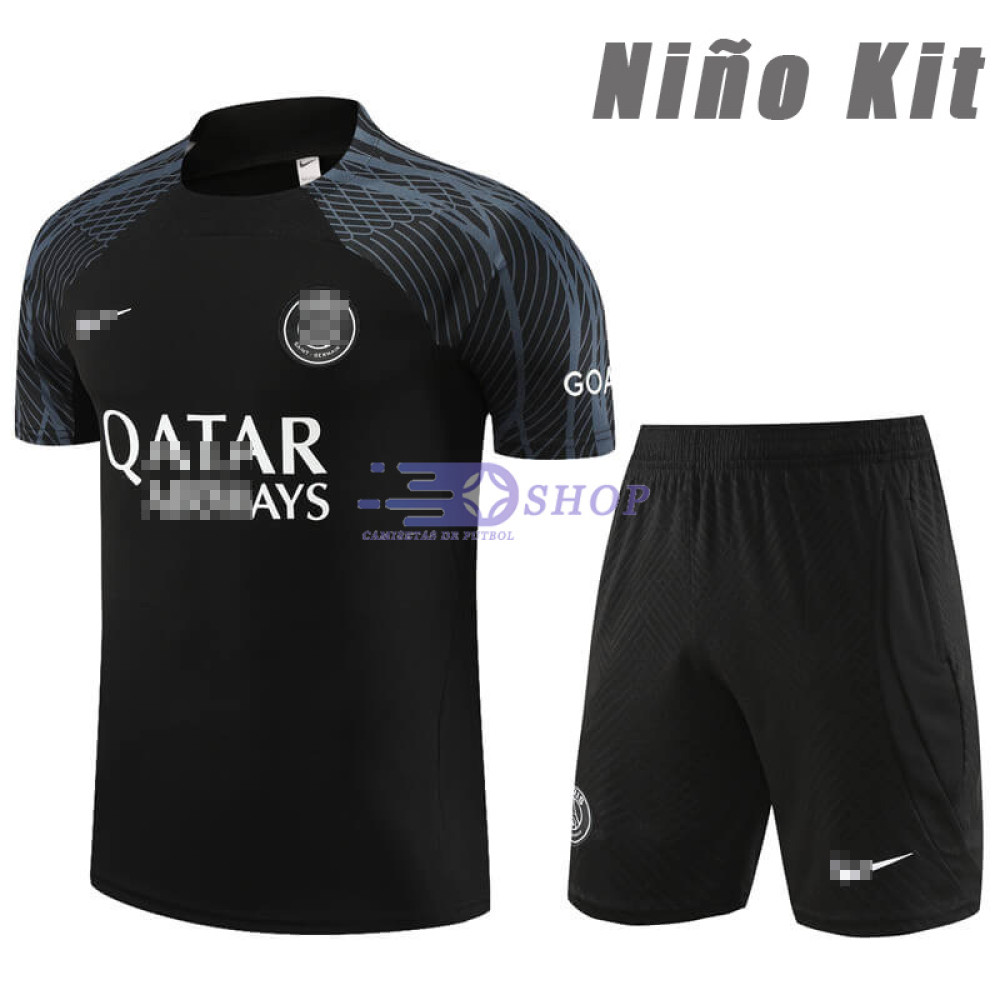 Camiseta de Entrenamiento PSG Negro Marca Blanco 2023/2024 Niño Kit