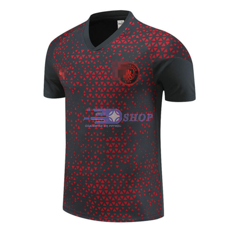 Camiseta de Entrenamiento Manchester City Negro/Rojo 2023/2024