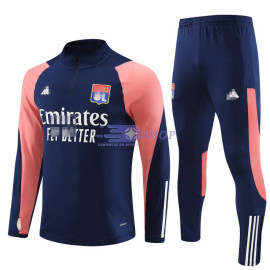 Sudadera de Entrenamiento Olympique De Lyon Azul Marino/Rosa 2023/2024
