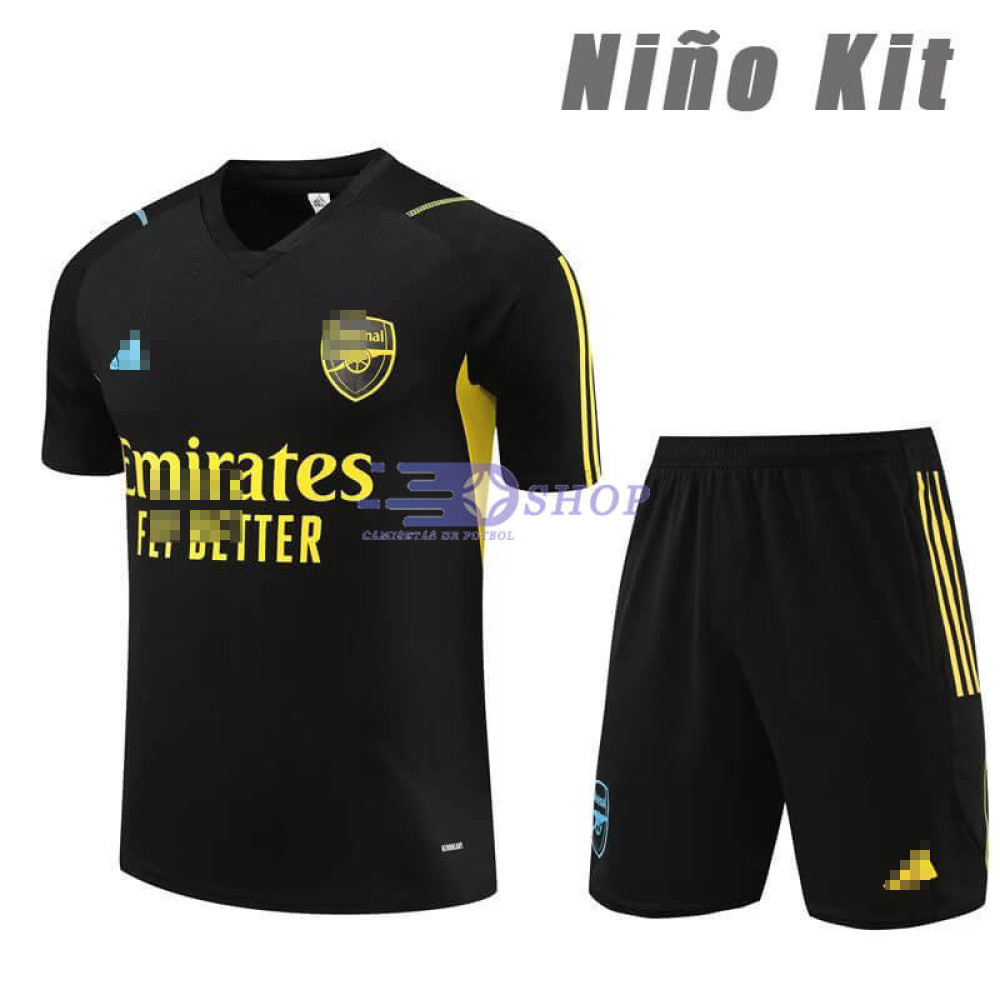 Camiseta de Entrenamiento Arsenal Negro 2023/2024 Niño Kit