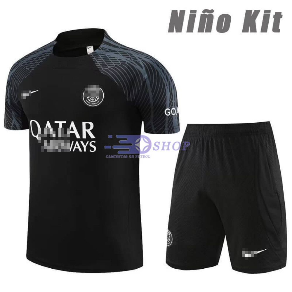 Camiseta de Entrenamiento PSG Negro 2023/2024 Niño Kit