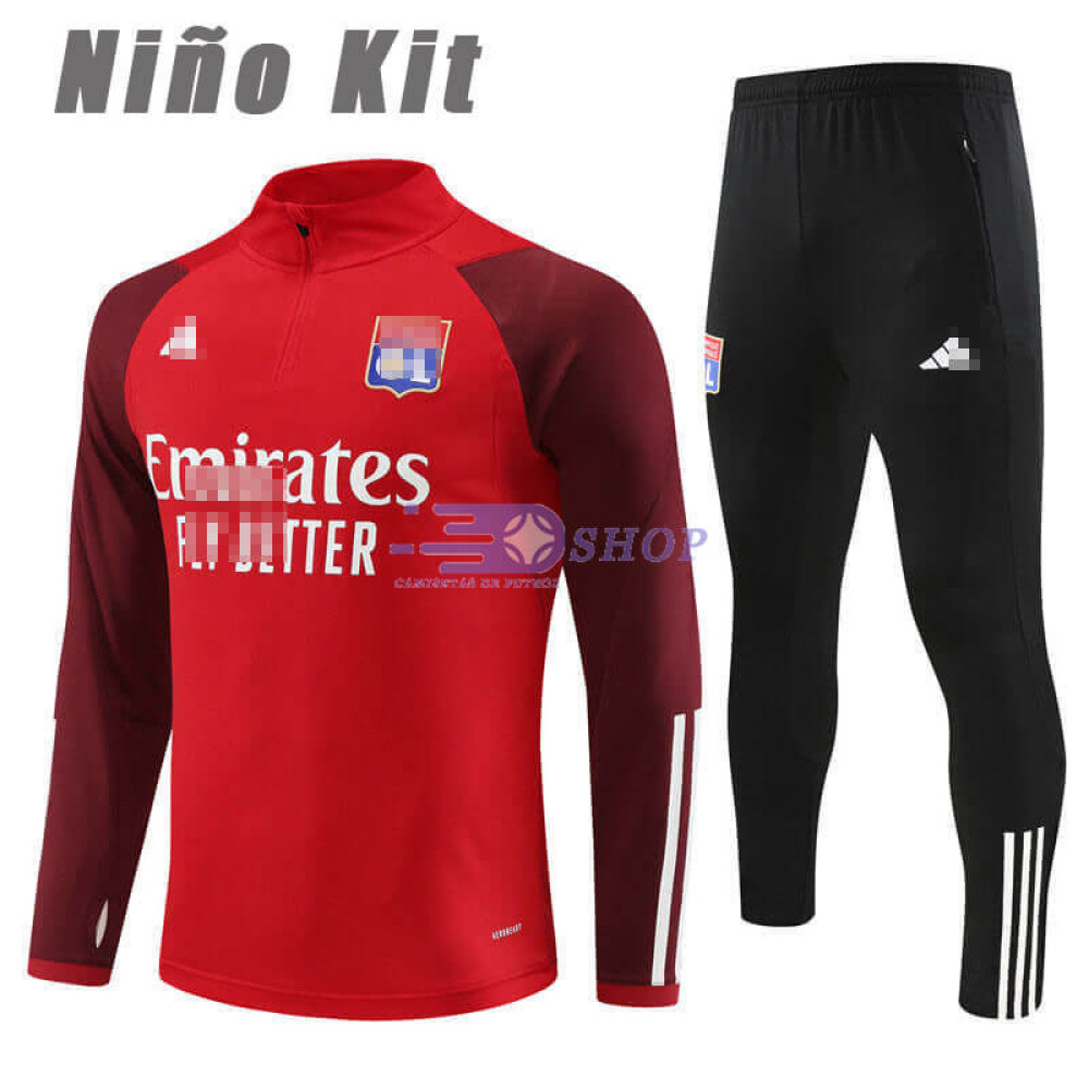Sudadera de Entrenamiento Olympique De Lyon Rojo 2023/2024 Niño Kit