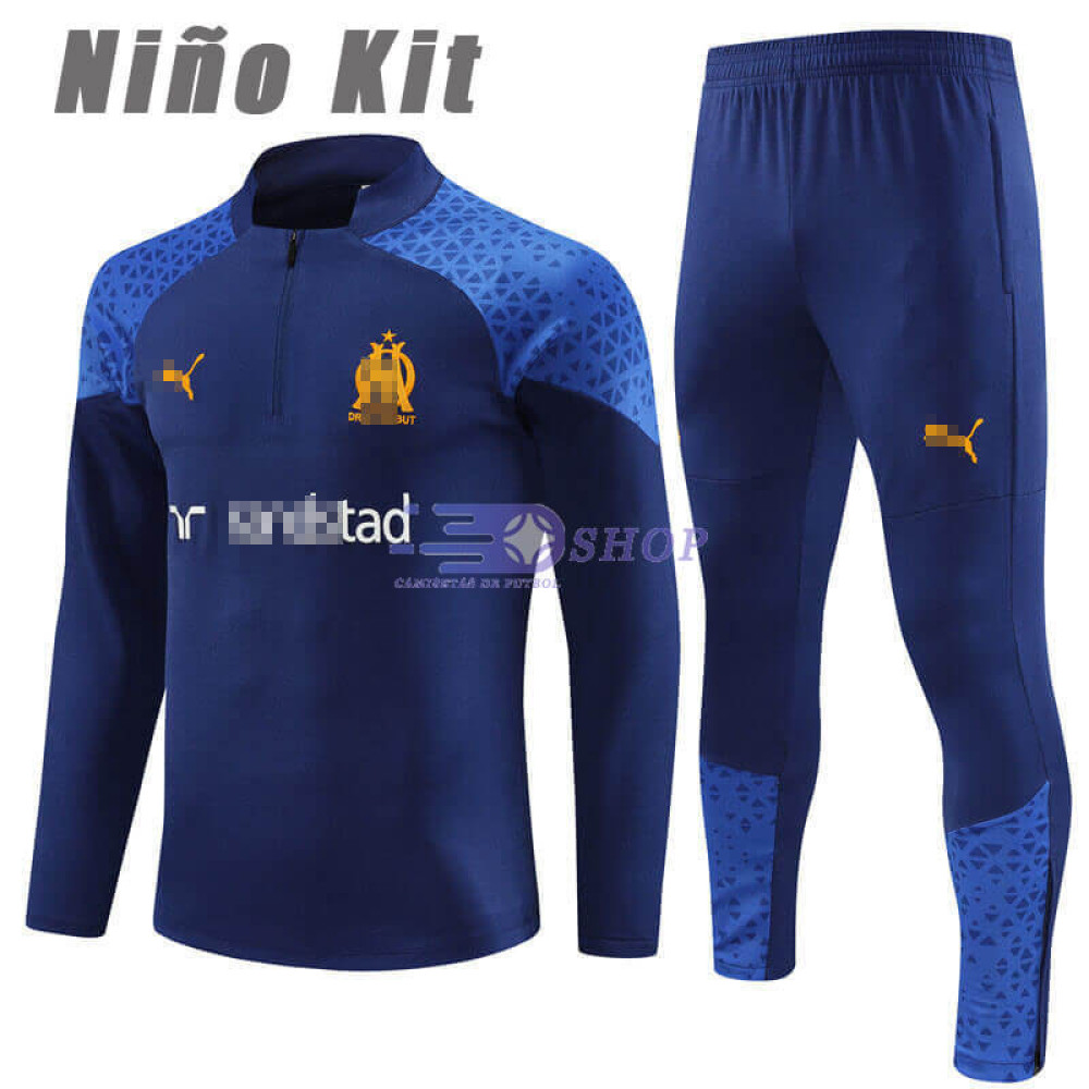 Sudadera de Entrenamiento Olympique Marsella Azul 2023/2024 Niño Kit