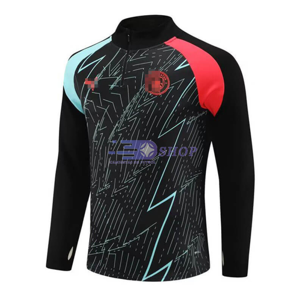 Sudadera de Entrenamiento Manchester City Negro/Verde/Rojo 2023/2024