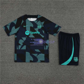 Camiseta de Entrenamiento Barcelona Azul Marino Camuflaje 2023/2024 Niño Kit