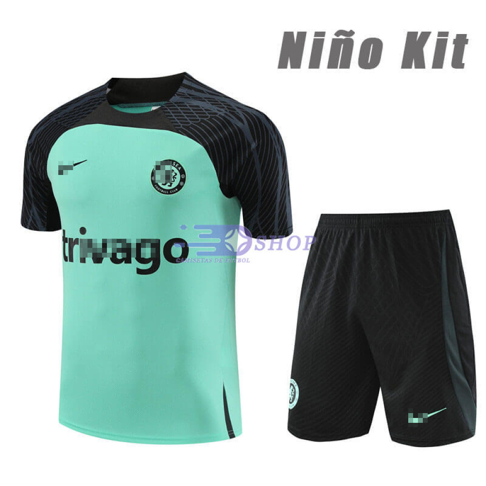Camiseta de Entrenamiento Chelsea Verde 2023/2024 Niño Kit