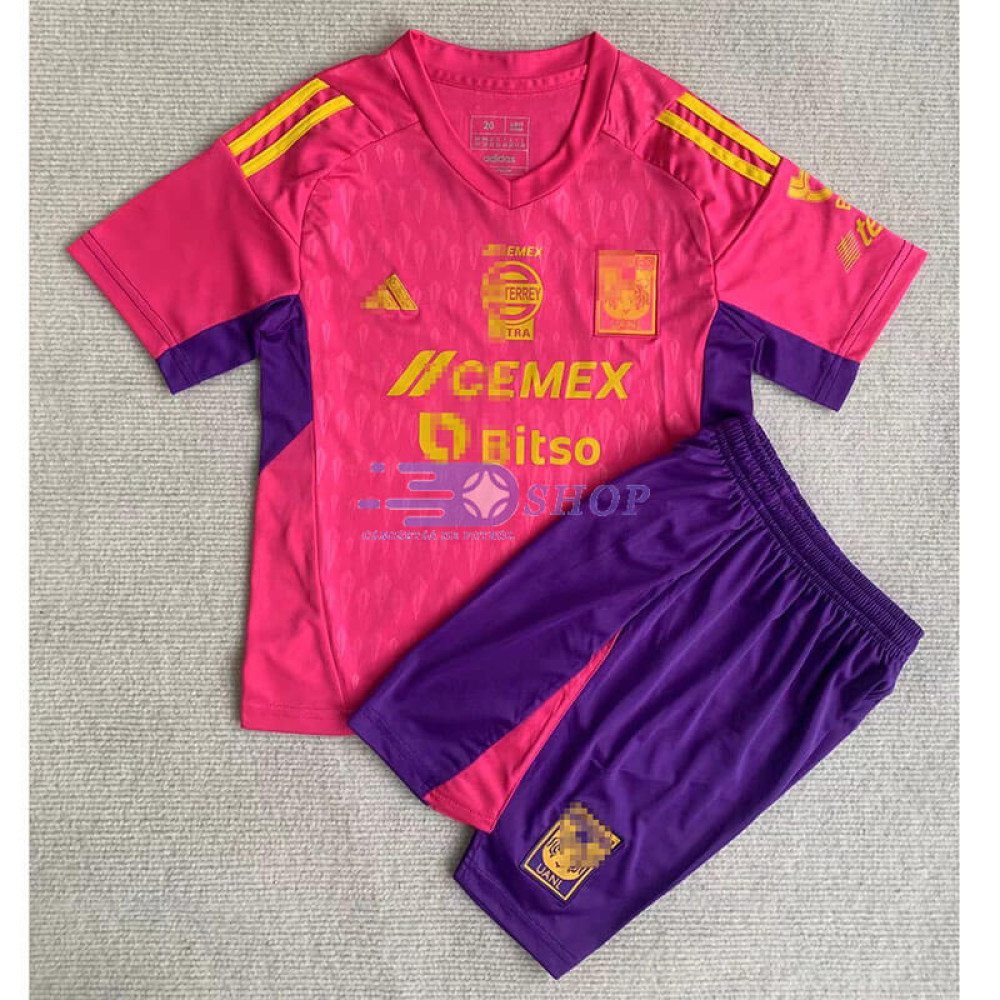Camiseta de Portero Tigres UANL 2023/2024 Rosa Niño Kit