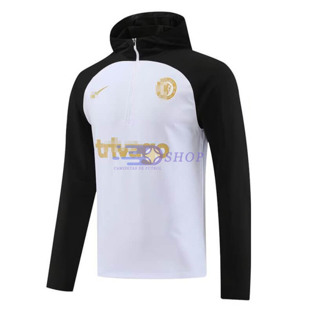 Sudadera de Entrenamiento Con Capucha Chelsea Blanco/Negro 2023/2024