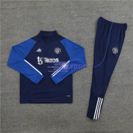 Sudadera de Entrenamiento Manchester United Azul 2023/2024 Niño Kit