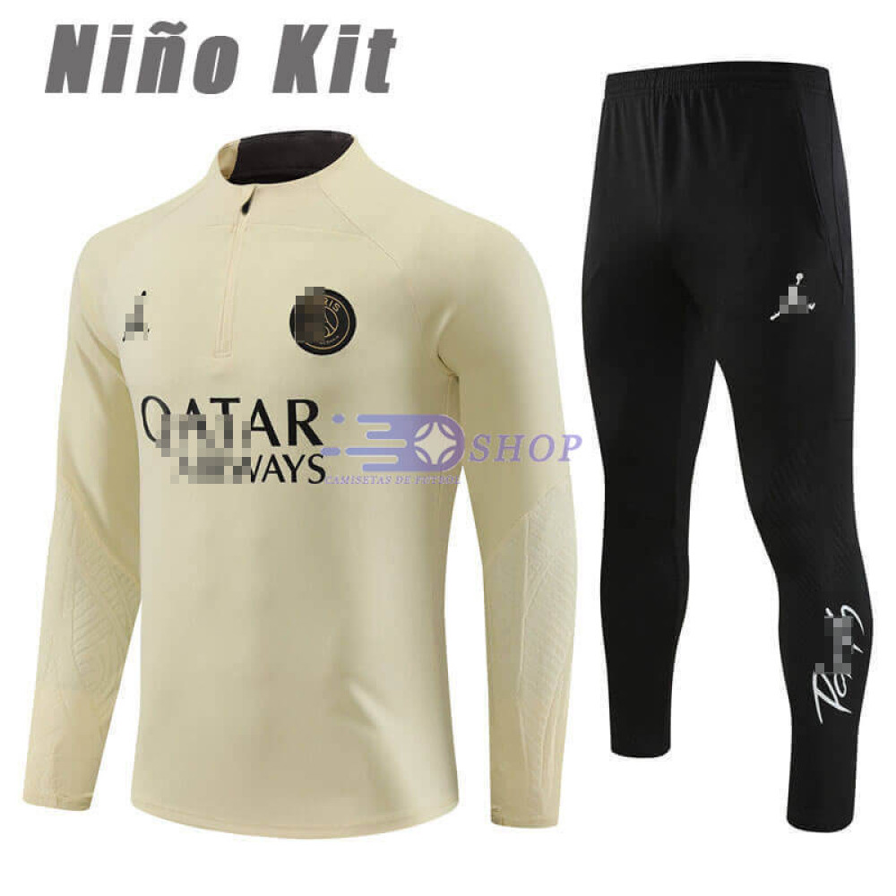 Sudadera de Entrenamiento PSG Beige 2023/2024 Niño Kit