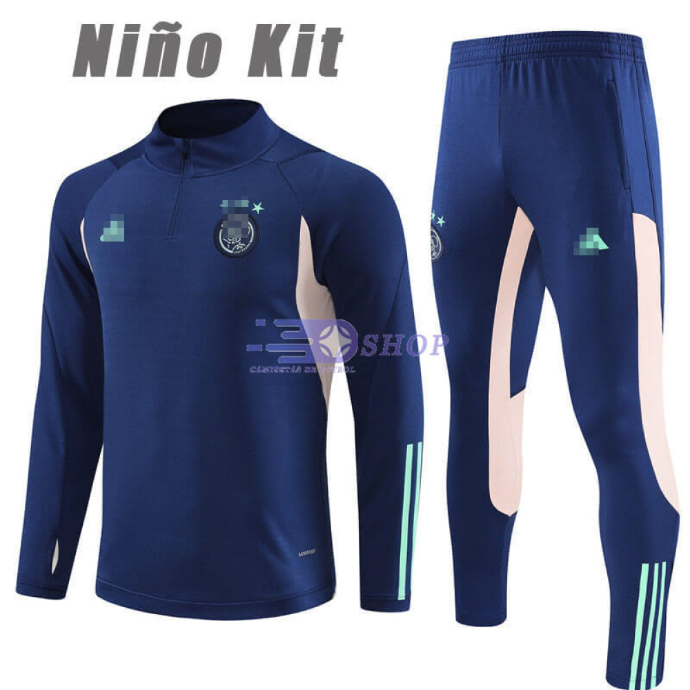 Sudadera de Entrenamiento Ajax de Ámsterdam Azul Oscuro 2023/2024 Niño Kit