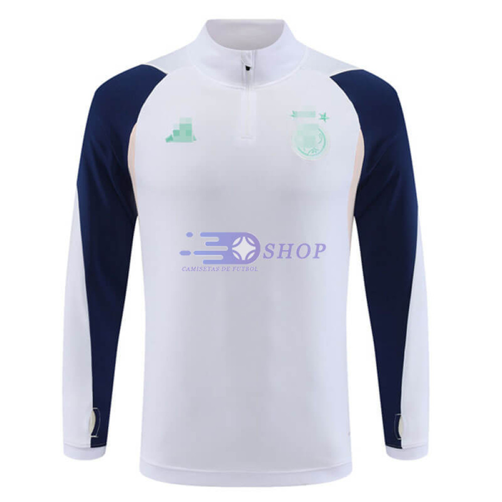 Sudadera de Entrenamiento Ajax de Ámsterdam Blanco/Azul 2023/2024