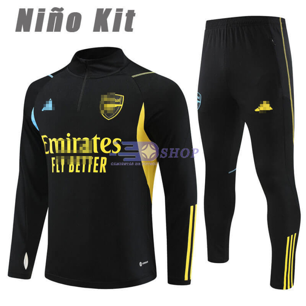 Sudadera de Entrenamiento Arsenal Negro 2023/2024 Niño Kit