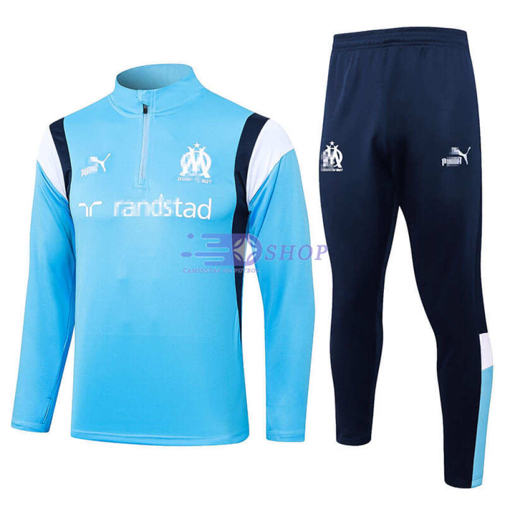 Sudadera de Entrenamiento Olympique Marsella Azul/Blanco 2023/2024 Kit