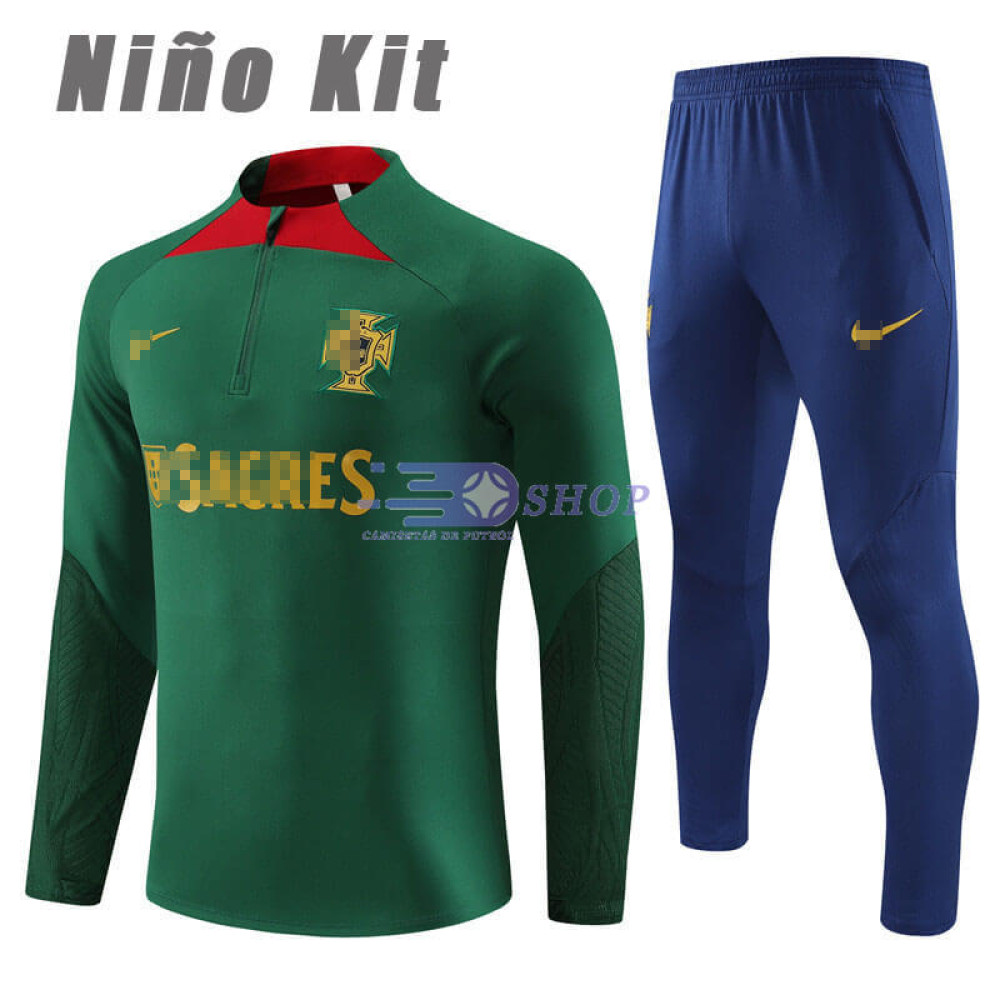 Sudadera de Entrenamiento Portugal Verde 2023 Niño Kit