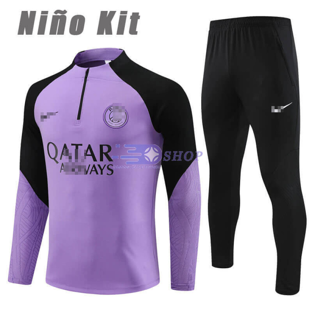 Sudadera de Entrenamiento PSG Morado/Negro 2023/2024 Niño Kit