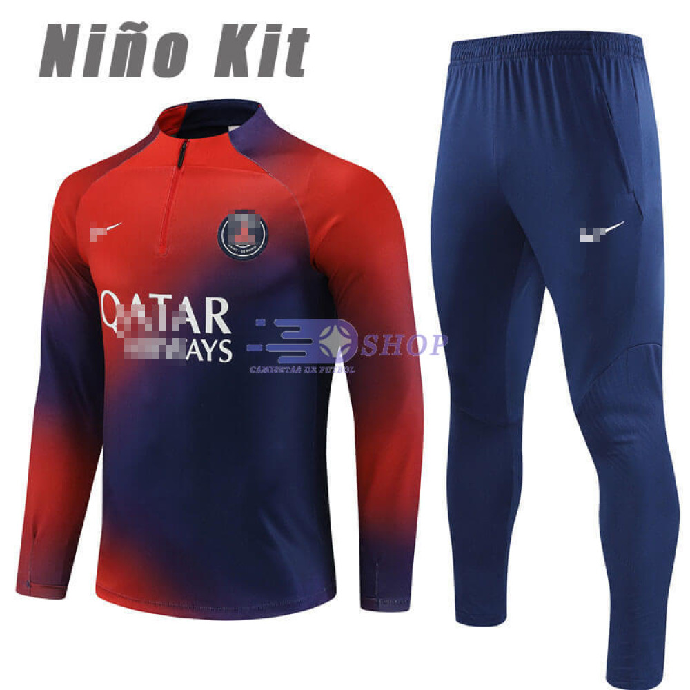 Sudadera de Entrenamiento PSG Rojo/Azul 2023/2024 Niño Kit