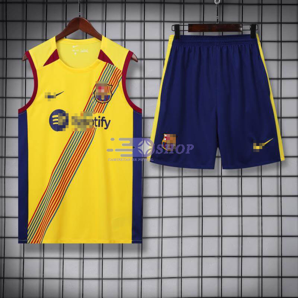 Camiseta de Entrenamiento Barcelona Sin Mangas Amarillo 2023/2024 Kit