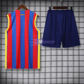 Camiseta de Entrenamiento Barcelona Sin Mangas Rojo/Azul/Amarillo 2023/2024 Kit