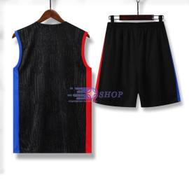 Camiseta de Entrenamiento PSG Sin Mangas Negro/Rojo/Azul 2023/2024 Kit