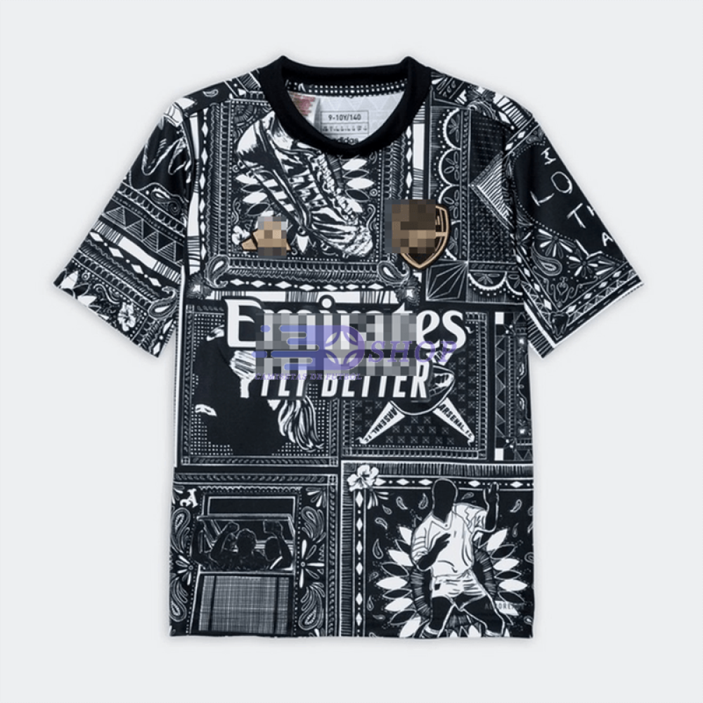 Camiseta Arsenal 2023/2024 Negro/Blanco Pre-Match