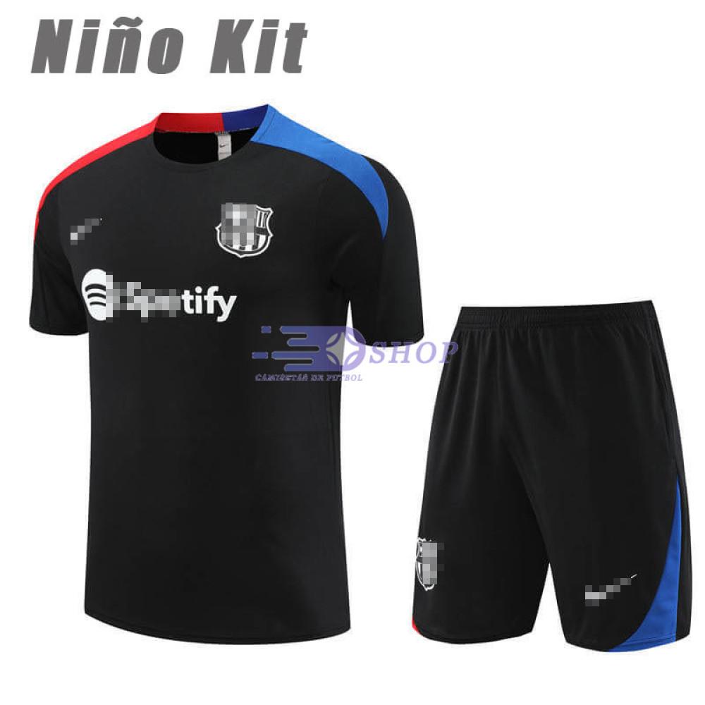 Camiseta de Entrenamiento Barcelona Negro 2023/2024 Niño Kit