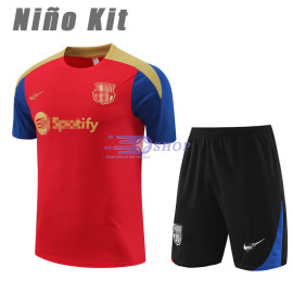 Camiseta de Entrenamiento Barcelona Rojo/Azul/Dorado 2023/2024 Niño Kit