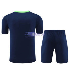 Camiseta de Entrenamiento Brasil Azul Marino/Verde 2023 Niño Kit