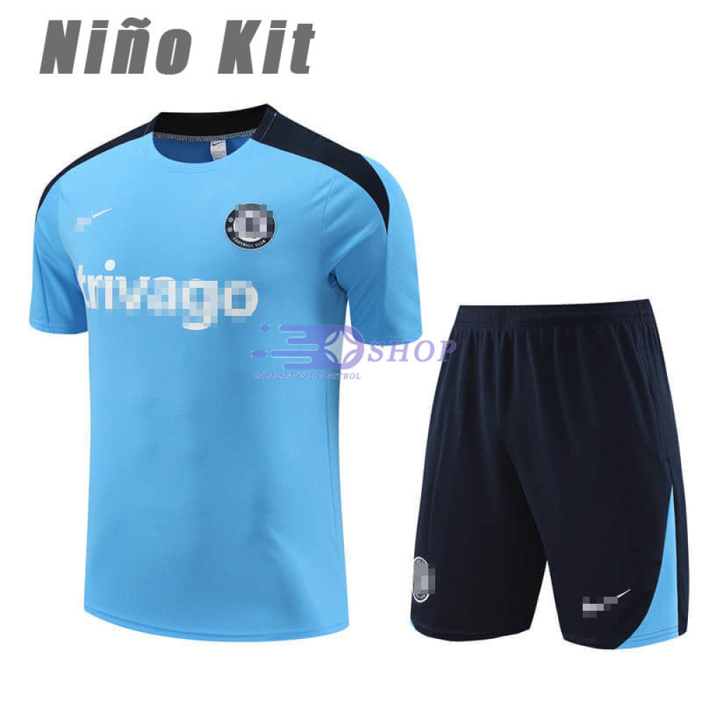 Camiseta de Entrenamiento Chelsea Azul Claro 2023/2024 Niño Kit