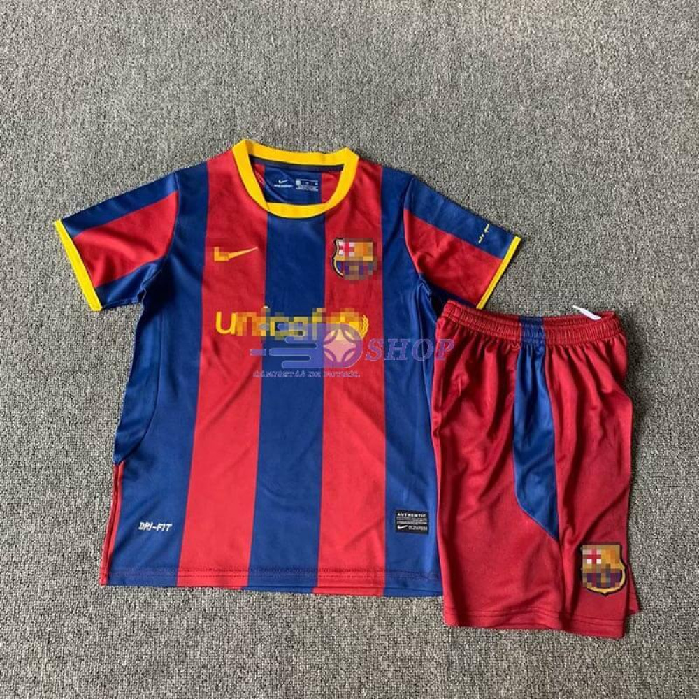 Camiseta Barcelona 10/11 1ª Equipación Retro Niño Kit