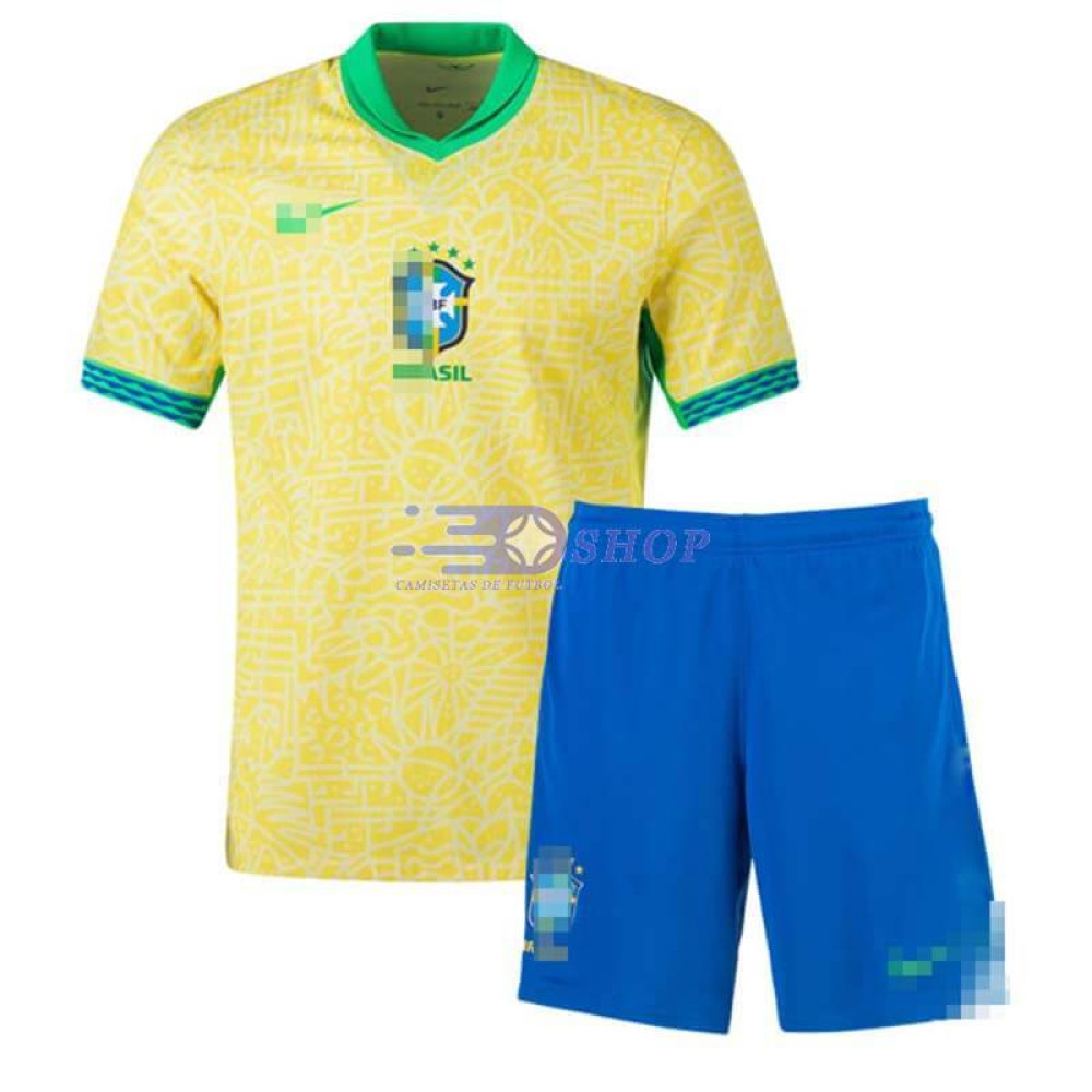 Camiseta Brasil 2024 1ª Equipación Niño Kit