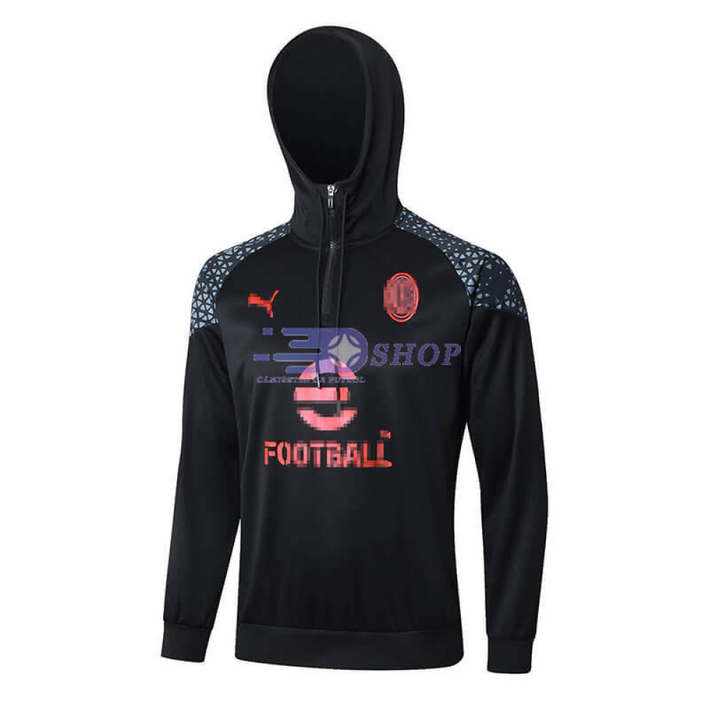 Sudadera de Entrenamiento Con Capucha AC Milan Negro 2023/2024