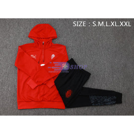 Sudadera De Entrenamiento Con Capucha AC Milan Rojo 2023/2024 Kit