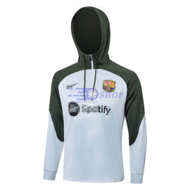 Sudadera de Entrenamiento Con Capucha Barcelona Gris/Verde 2023/2024