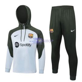 Sudadera de Entrenamiento Con Capucha Barcelona Gris/Verde 2023/2024