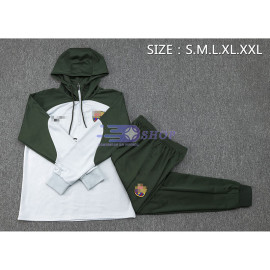 Sudadera de Entrenamiento Con Capucha Barcelona Gris/Verde 2023/2024