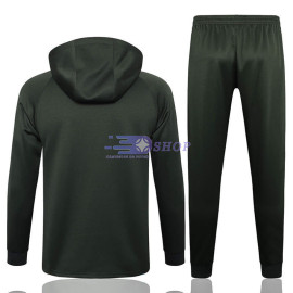 Sudadera de Entrenamiento Con Capucha Barcelona Verde Oscuro 2023/2024 Niño Kit