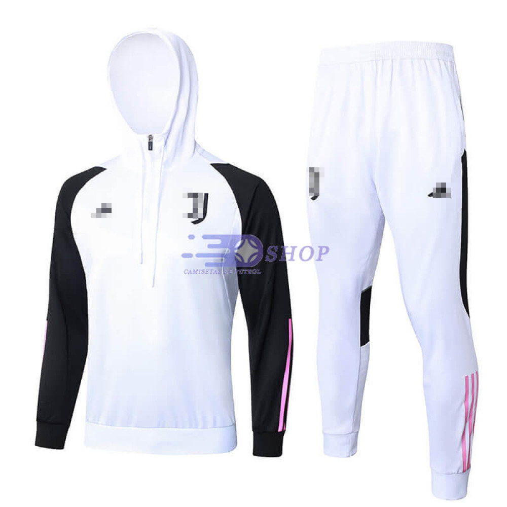 Sudadera de Entrenamiento Con Capucha Juventus Blanco/Negro 2023/2024 Kit