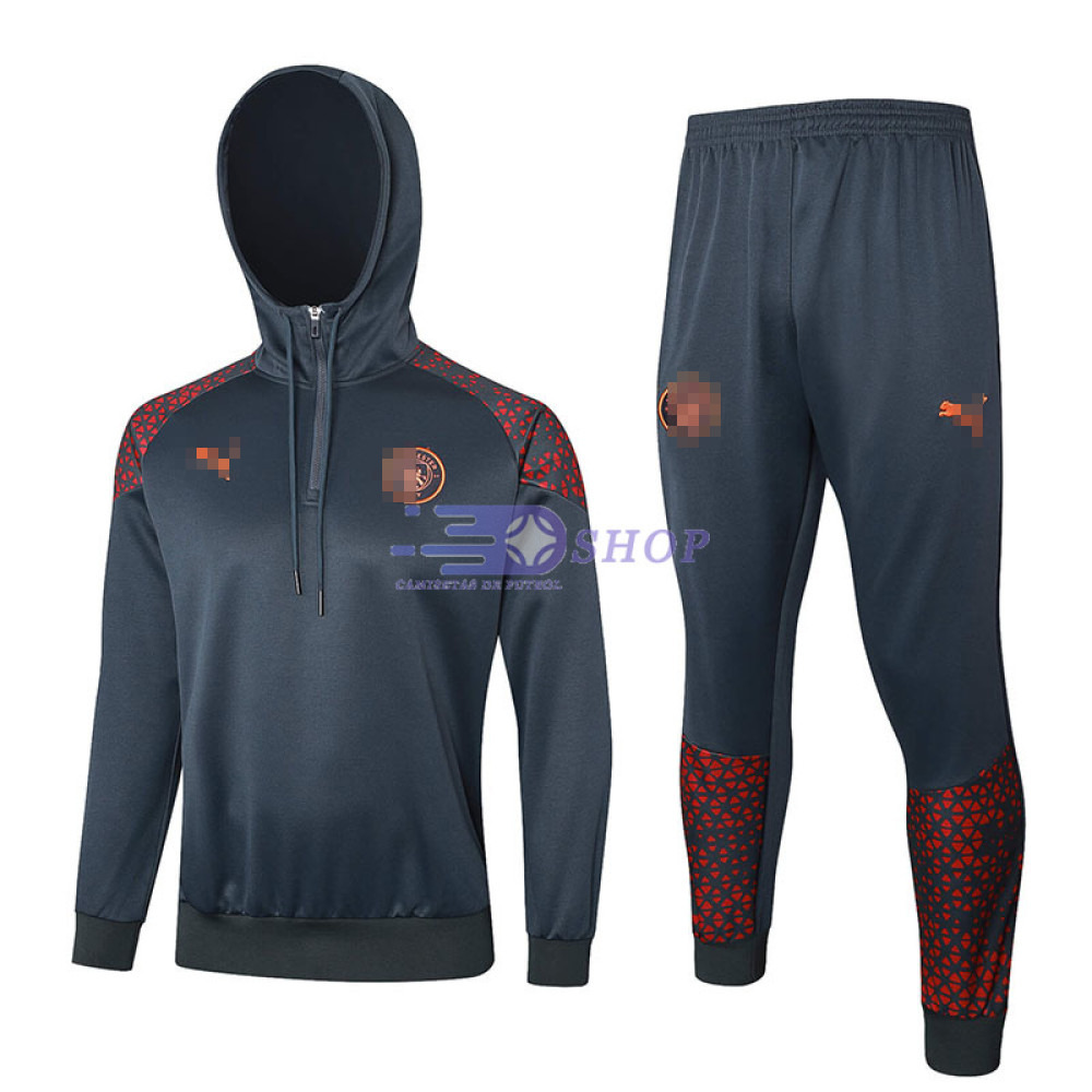 Sudadera de Entrenamiento Con Capucha Manchester City Gris 2023/2024 Kit