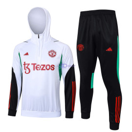 Sudadera De Entrenamiento Con Capucha Manchester United Blanco/Negro 2023/2024