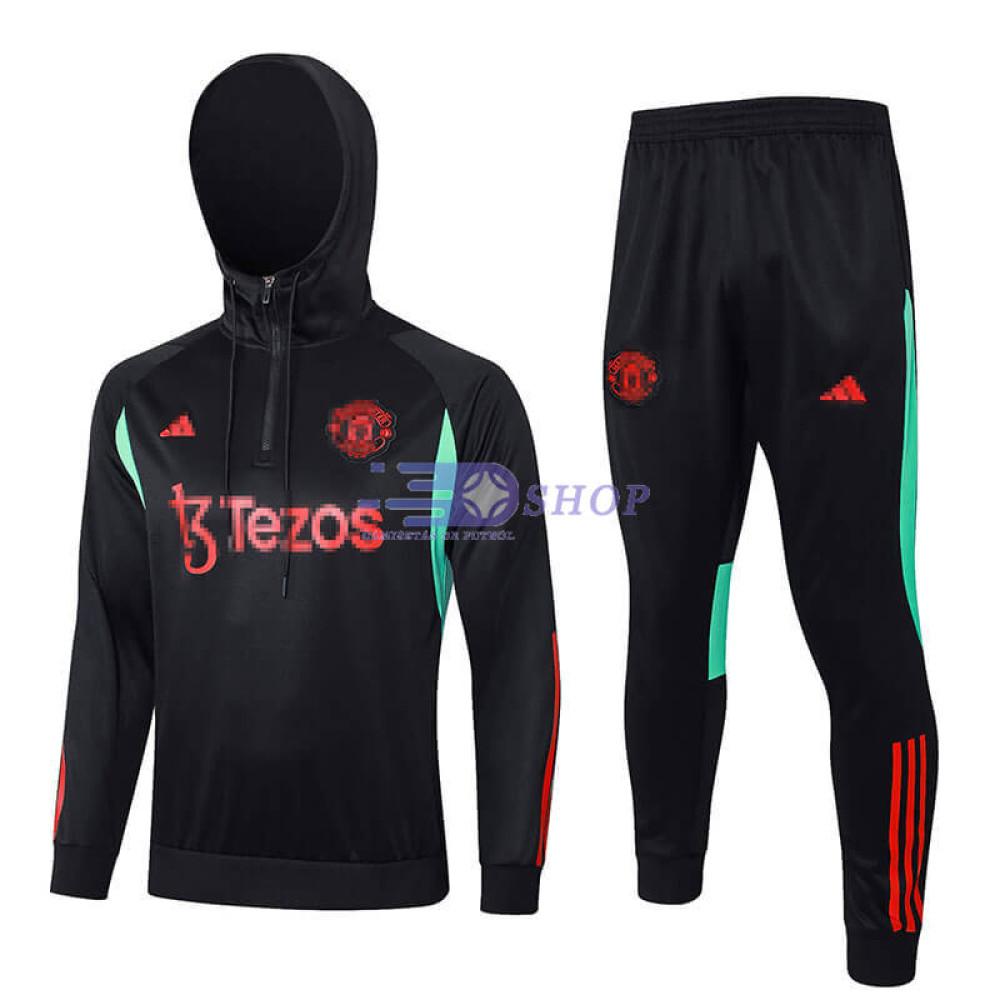 Sudadera De Entrenamiento Con Capucha Manchester United Negro 2023/2024 Kit