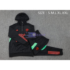Sudadera De Entrenamiento Con Capucha Manchester United Negro 2023/2024